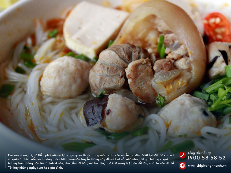 nhu cau gui cac loai bun mi pho hu tieu xa xiu kho sang my cua kieu bao ta
