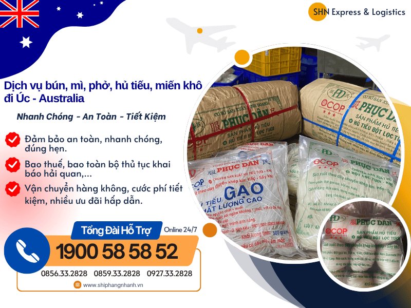 gui bun mi pho hu tieu xa xiu kho di uc