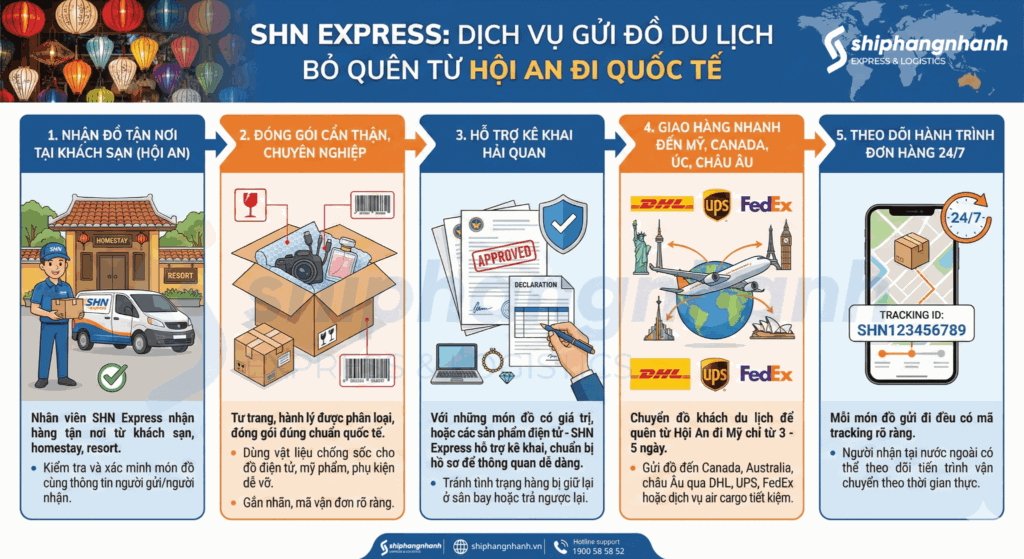 quy trinh tiep nhan xu ly gui do bo quen cua khach o hoi an cua shn express